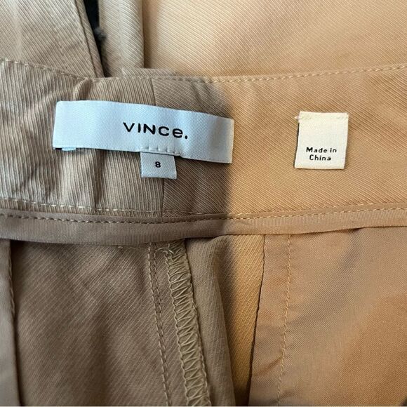 Vince Khaki Lightweight Cotton High Waisted Pants - Picture 3 of 5